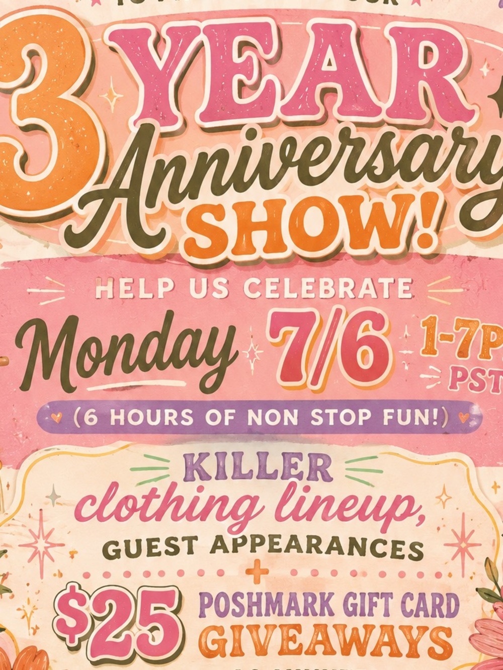 Giveaway 3 Year Posh Anniversary Show🥰 - Picture 2 of 11